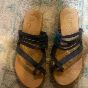 BORN CONCEPT ALISHA STRAPPY SLIP ON SANDAL BLUE SUEDE SZ 7